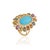 VR Jewels 14k Yellow Gold 6.68ct Oval Turquoise Cocktail Ring Size 4 With Sapphire & Diamond For Sale - Image 4 of 16