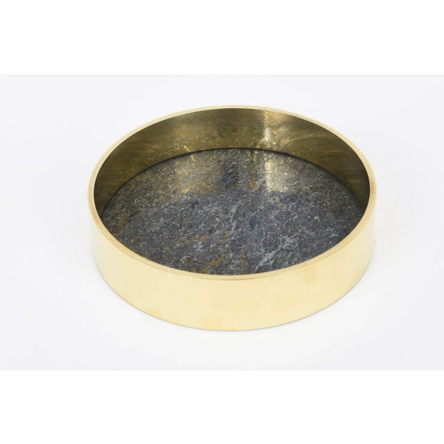 Vintage Round Stone and Brass Norwegian Two Part Box, 1970's For Sale In Miami - Image 6 of 10