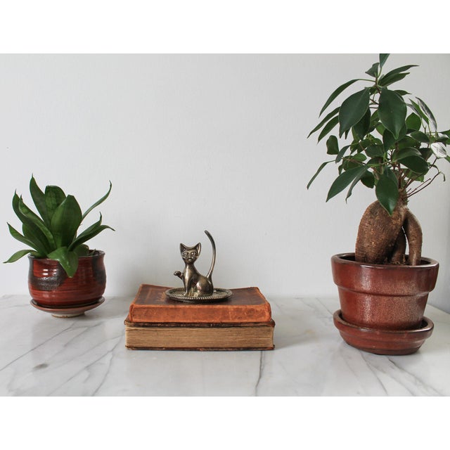 2000 - 2009 Vintage Silver Plate Cat Ring Holder For Sale - Image 5 of 11