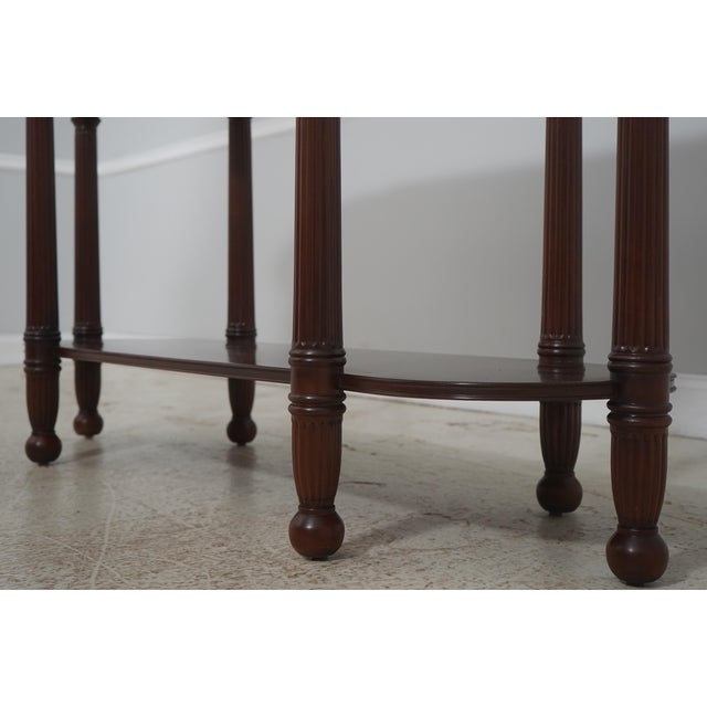 Brown Harden Marble Top Cherry 1 Drawer Console Serving Table For Sale - Image 8 of 18