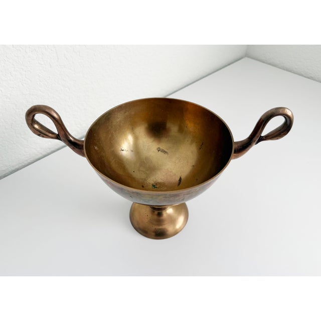 Vintage Brass Swan Pedestal Bowl For Sale In Sacramento - Image 6 of 7