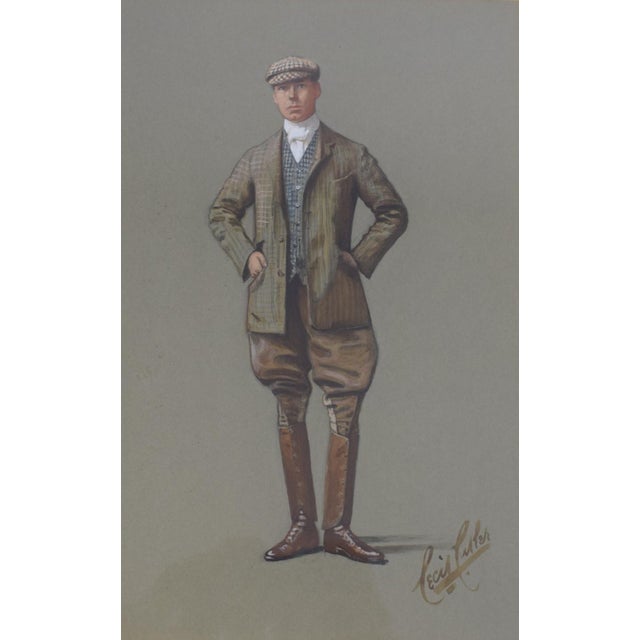 Traditional Portrait of W. J (Jack Drybrough) 1898 Watercolour by Cecil E. Cutler For Sale - Image 3 of 5