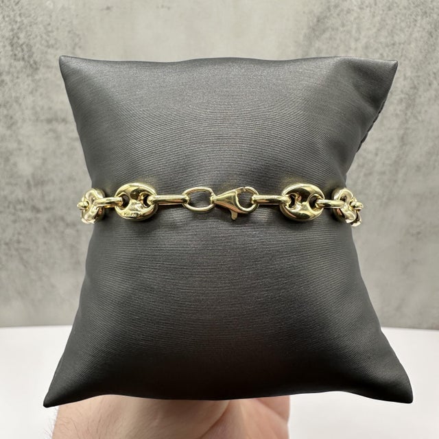 Puff Bracelet 14kt Yellow Gold 7.25in 7.5mm 6g Hollow New For Sale - Image 4 of 6