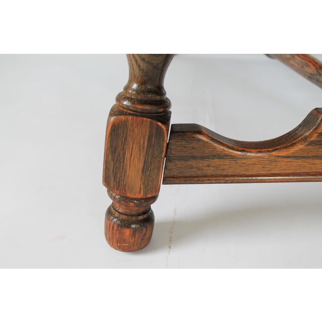 Vintage Arts & Crafts Jamestown Lounge Feudal Bench Romweber Viking Oak Style For Sale - Image 9 of 14