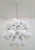 Italian sputnik chandelier with 24 matte white Murano glass globes mounted on polished nickel finish frame / Made in Italy...