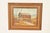 A beautiful original oil painting on canvas of landscape rural country scene with covered bridge in carved walnut and...
