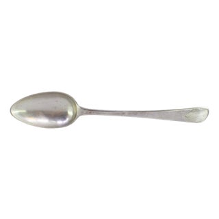Silver Rice and Serving Spoon with Reliefs and Grooves Handle For Sale