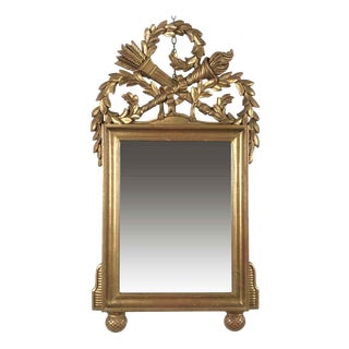 Empire Carved Golden Mirror, 1980s For Sale