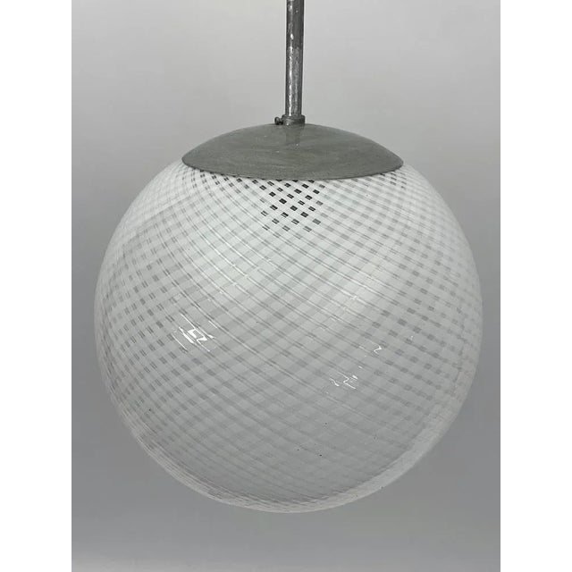 Mid-Century Reticello Sphere Pendant from Venini, Italy, 1950s For Sale - Image 7 of 8