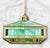 Metal 1930s Arts & Crafts Pendant Light With Green Glass For Sale - Image 7 of 14