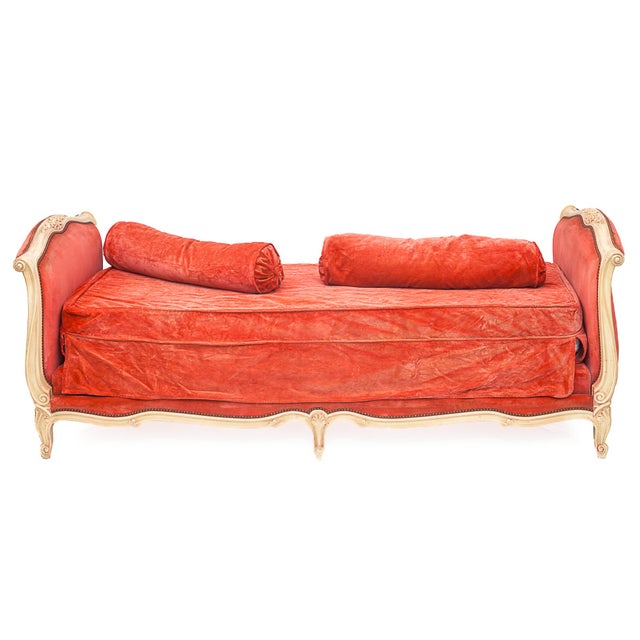 Vintage Daybed in Velour, 1930s For Sale - Image 14 of 16