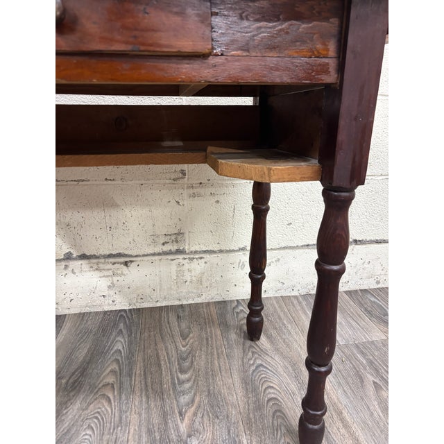 Early 20th Century Antique American Primitive Rustic Kidney Shaped Writing Desk Console Table For Sale - Image 5 of 11