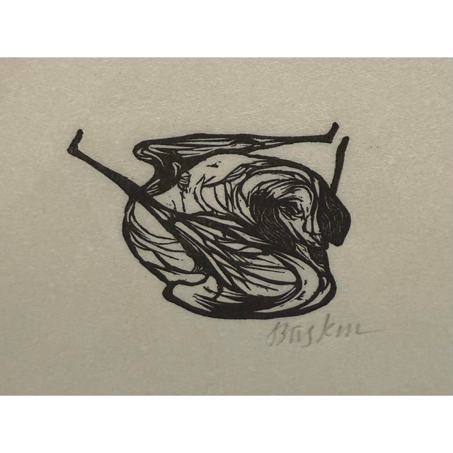 1952, Untitled [Dog] From Castle Street Dogs, Set of 3 Framed and Matted Woodblock Prints, Artist Leonard Baskin For Sale - Image 10 of 10