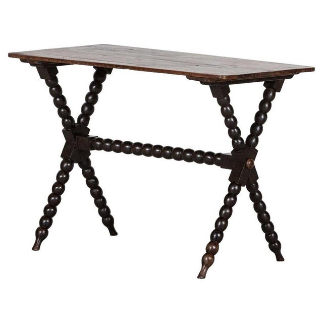 19th Century English Ebonised Bobbin Table For Sale - Image 17 of 17