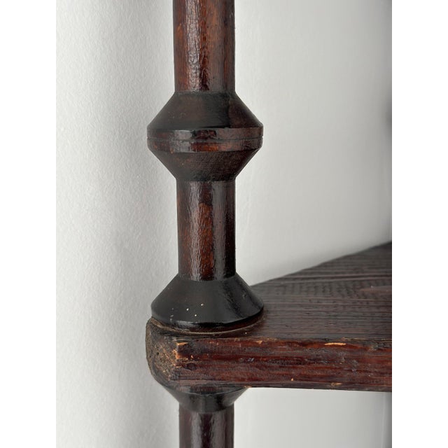Vintage Folk Art Spool Corner Shelf, Circa Early 20th Century For Sale - Image 9 of 12