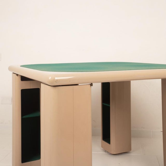 Lacquered Wood and Green Felt Game Table by Pierluigi Molinari for Pozzi, 1970s For Sale - Image 11 of 18