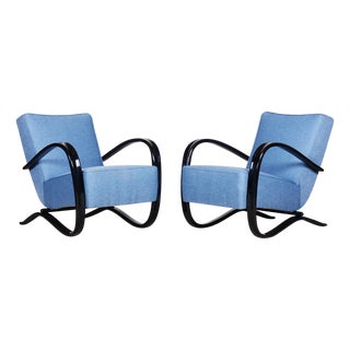 Art Deco Czechoslovakian Lounge Chairs in Beech by Jindřich Halabala for Up Závody, 1930s, Set of 2 For Sale