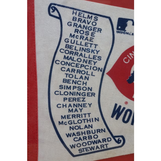1970s 1970 Cincinnati Reds National League Champions Big Red Machine Pennant 35" For Sale - Image 5 of 10