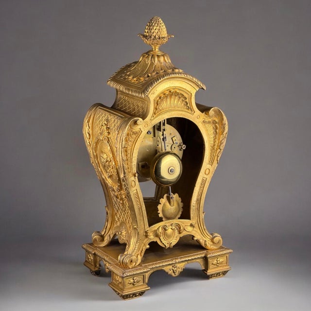 Gilt Bronze Mantel Clock, 1850s For Sale - Image 3 of 15