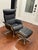 Wood Img Space 5300 Ergo-Tilt Leather Recliner (T401 Tuxedo/Oak) For Sale - Image 7 of 9
