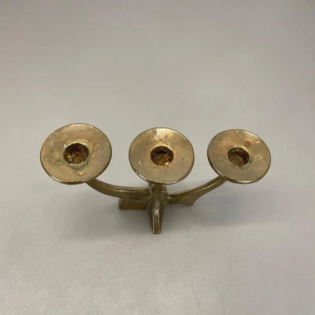 Gold Mid-Century Brutalist Bronze Candleholder from Michael Harjes, Germany, 1960s For Sale - Image 8 of 15