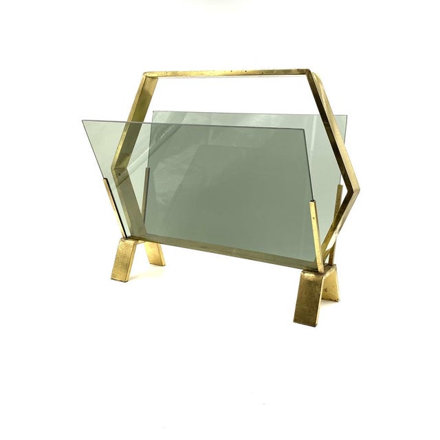 Italian Modern Magazine Rack in Brass, 1970 For Sale - Image 16 of 18