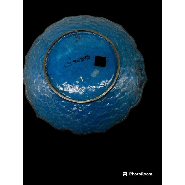 19th-Century Antique Meiji Period Japanese Bronze Cloisonné Charger For Sale In Los Angeles - Image 6 of 6