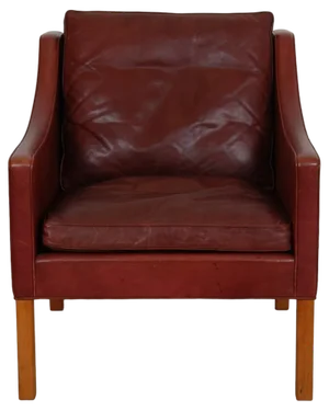 Model 2207 Lounge Chair in Indian Red Anilin Leather by Børge Mogensen, 1990s