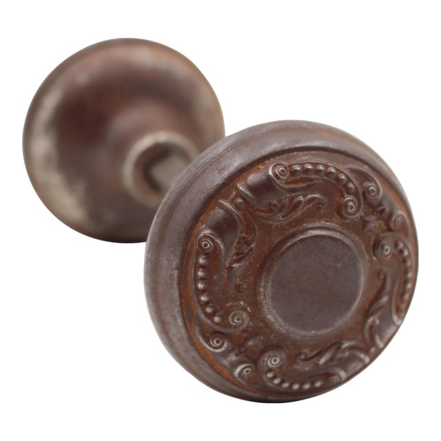 Pair of 1900s Corbin Flemish Steel Passage Door Knobs For Sale