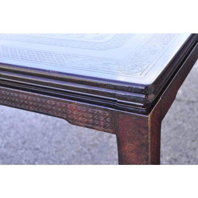 Late 20th Century Late 20th Century John Widdicomb Faux Tortoiseshell Chinoiserie Dining Table For Sale - Image 5 of 12