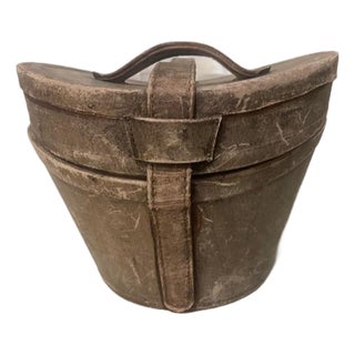 Antique Leather Top Hat Box Case - Late 19th Century For Sale