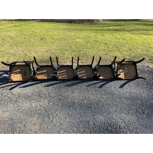 Chinoiserie Painted Dining Chairs Set of 6 For Sale - Image 6 of 12