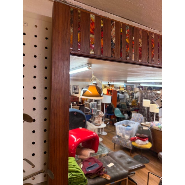 1960s 1960s Solid Walnut Mirror by Harris Strong For Sale - Image 5 of 9