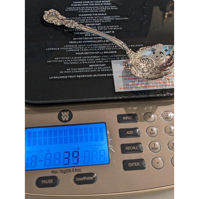 Early 20th Century Sterling Silver Small Pierced Serving Spoon For Sale - Image 12 of 12