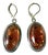 Sterling Silver and Amber Vintage Earrings For Sale