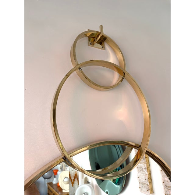 2020s Contemporary Wall Mirror With Brass Circles - Italian Craftsmanship For Sale - Image 5 of 11