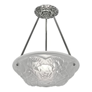French Art Deco Pendant Light by Degue 1930 France - 2 Available For Sale