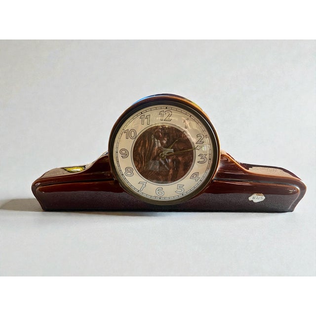 Mid-Century Modern Ceramic Mantel Clock by S&G, 1950s For Sale - Image 9 of 9