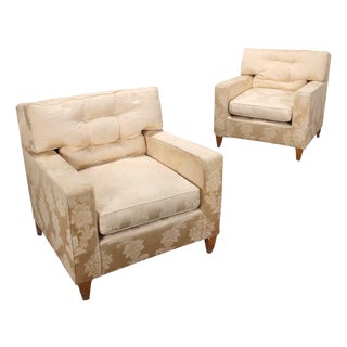 Set of Vintage White Armchairs, 1950s For Sale