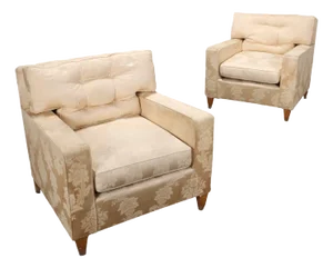 Set of Vintage White Armchairs, 1950s