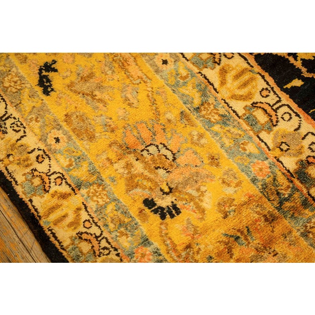 Late 19th Century 1890s Blue Traditional Geometric Antique Knotted Wool Persian Malayer Gallery Rug For Sale - Image 5 of 11