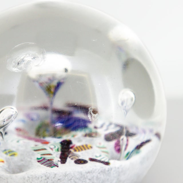 Paul Ysart Attributed Harlequin White Ground/Polychrome Twist Glass Paperweight For Sale - Image 13 of 15