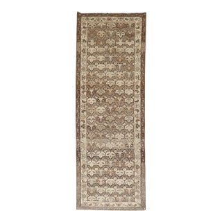 Antique Chocolate Malayer Runner - 3'5" x 9'7" For Sale