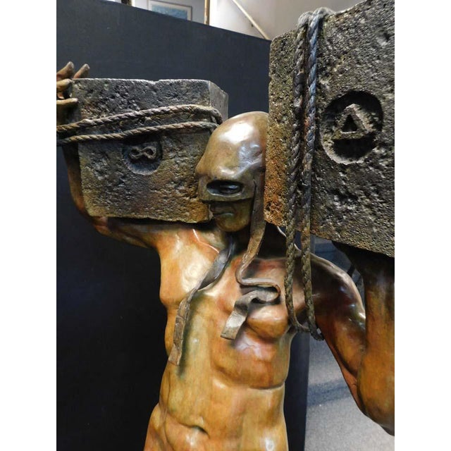 Renzo "Awake" Bronze Sculpture Hand Signed Artwork 58h X 26w X 16d For Sale - Image 13 of 17