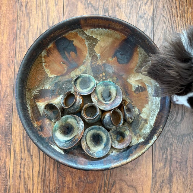 1960s Mid Century 1960s Axella Denmark Large Modernist Shallow Sculptural Bowl For Sale - Image 5 of 12