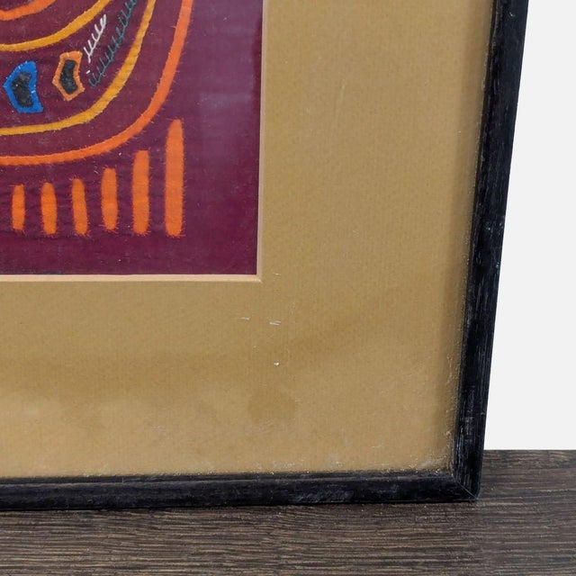 Folk Art Framed Handcrafted Textile Folk Art Panel – 23.5” X 21” For Sale - Image 3 of 5
