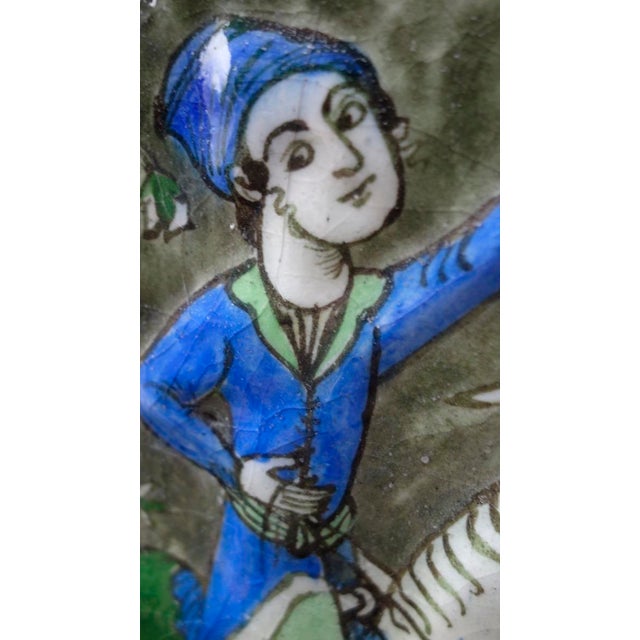 Olive Antique Persian Qatar Pottery Tile For Sale - Image 8 of 15