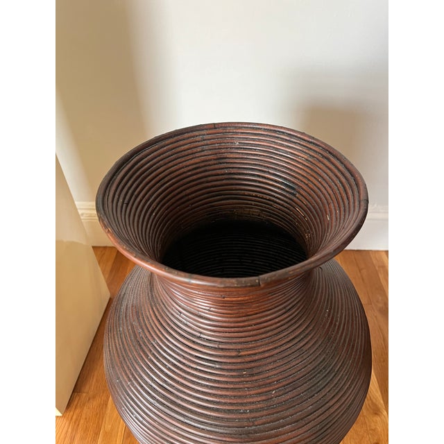 Gabriella Crespi 1970s Gabriella Crespi Style Pencil Reed Floor Vase For Sale - Image 4 of 5