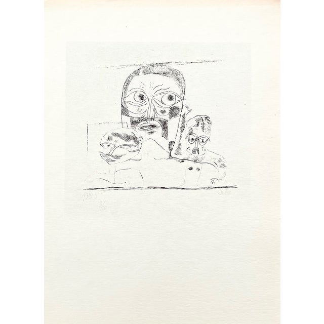 Artist: Paul Klee Country: Switzerland / Germany Title: Three Heads -1919 Medium: Engraving – 18 printed: 1947 by Meriden...