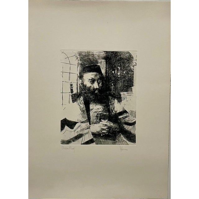 Jack Levine 1963 portrait etching print titled Ashkenazi I by Jack Levine (American; 1915-2010). Hand signed and denoted...
